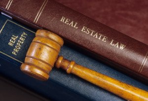 Real Estate Law Books and Gavel